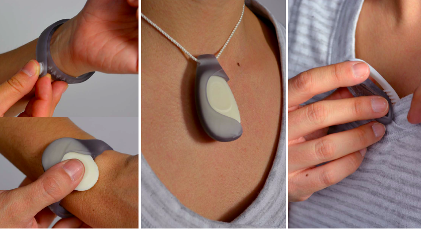 models wear variations on the wrist, neck, and clothing
