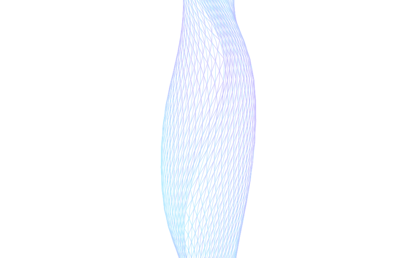 CAD wireframe of an organic tube