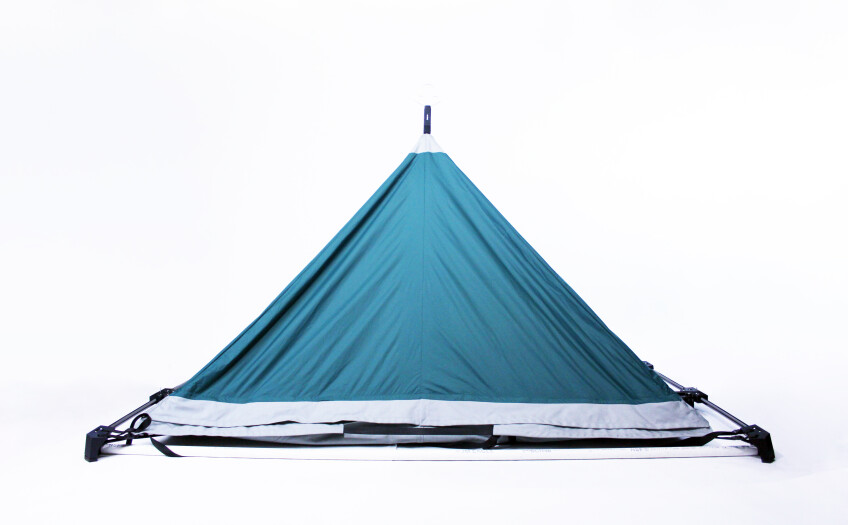 Side view of triangular Climbers Camp tent