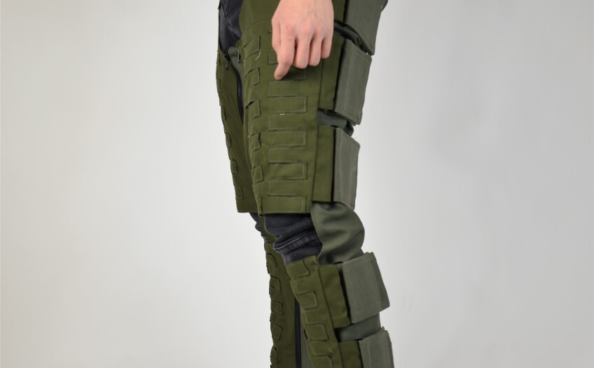 Standing figure wearing Anti-G Trouser prototype