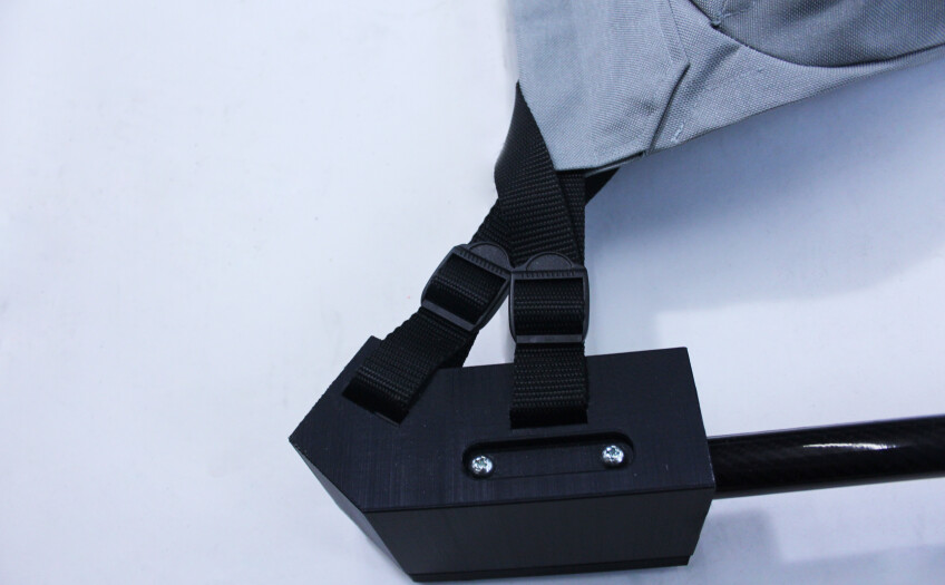 black tent anchor hardware detail