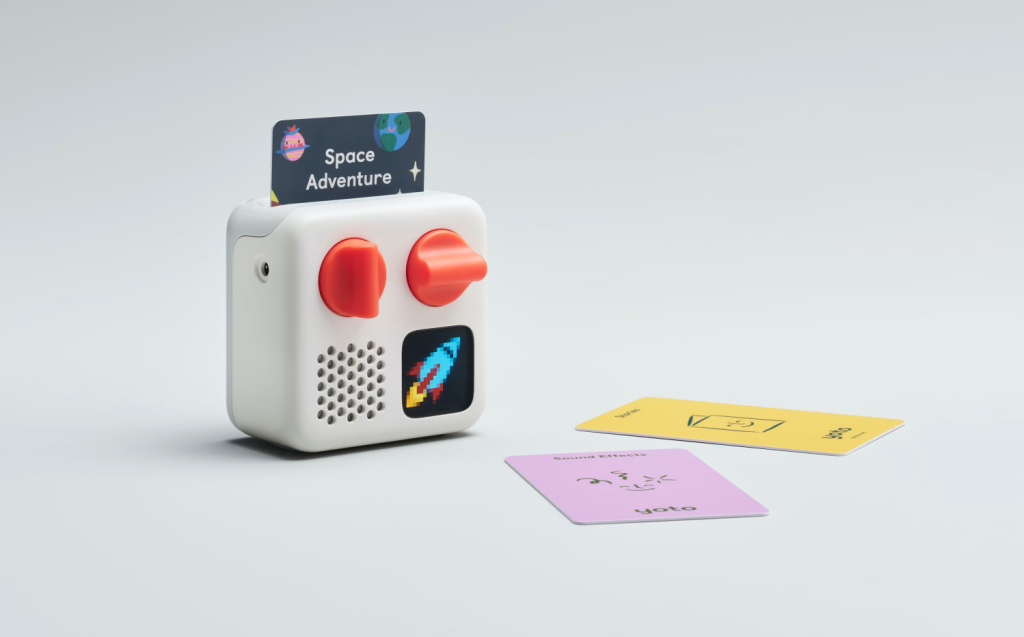 Yoto Mini audio device with data cards