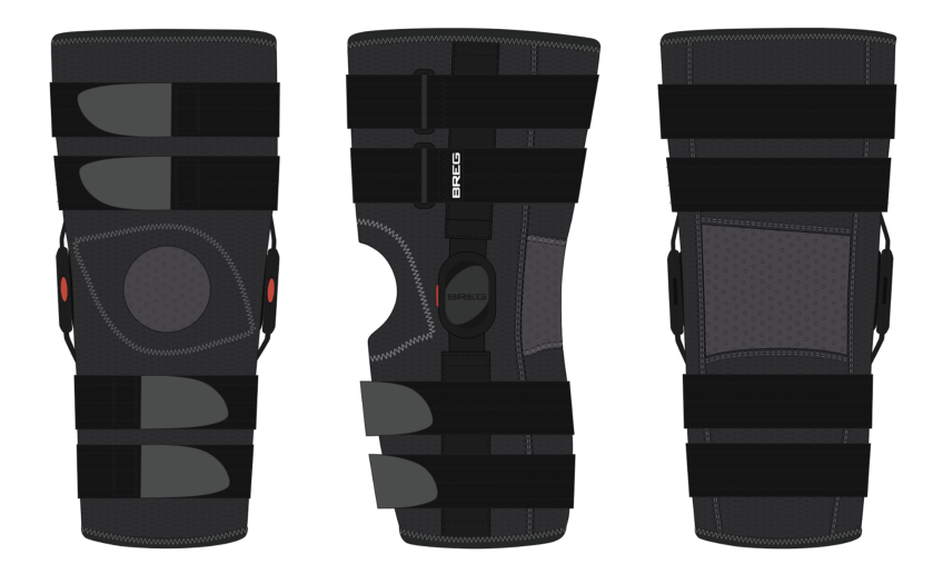 Breg CrossRunner™ Soft Knee Brace technical illustration