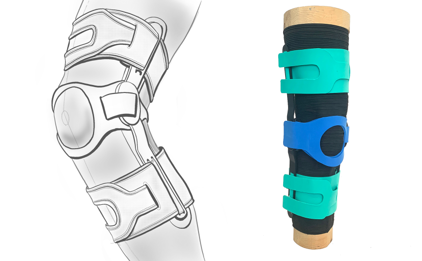 Breg CrossRunner™ Soft Knee Brace illustration and early mockup