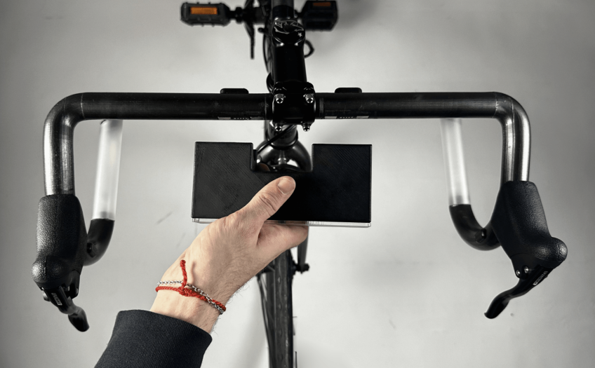 BikeSense smart handlebar system functional prototype detail