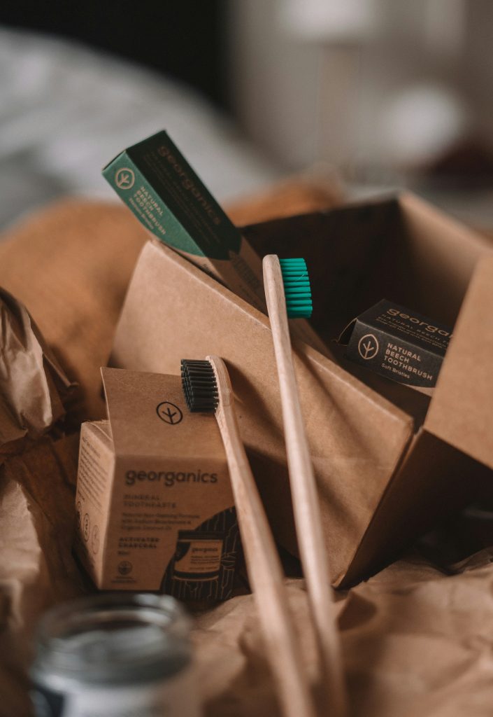 sustainable toothbrushes and packaging