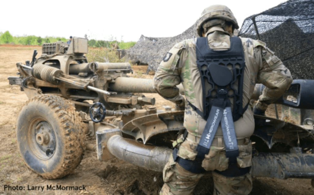 Interwoven SABER military exosuit