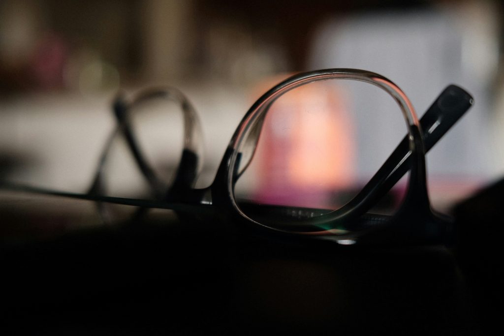 warby parker glasses on a table