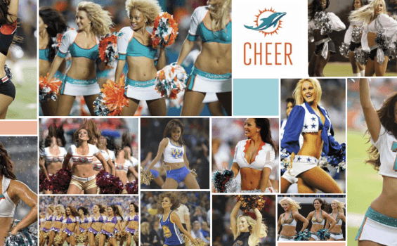 Miami Dolphins cheerleaders photo collage