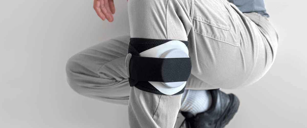 Nevro lower limb harness on body