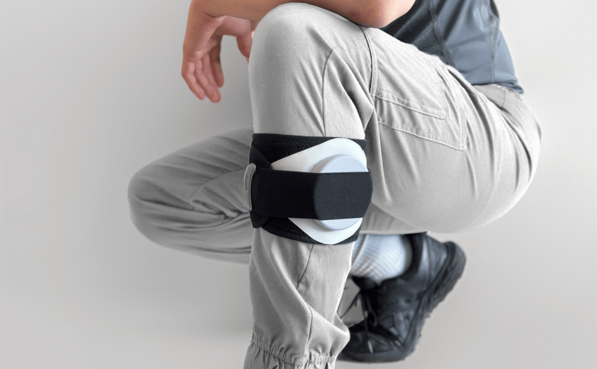 Nevro lower limb harness on body