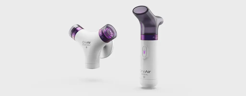 OneAir Medical and OneAir Environment handheld devices, healthcare and environmental monitoring products designed by Rudolph Design Studio